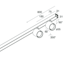 NOVALUX - P-30: SPOT 2X9W F14 3K CP PLAF/SOSP