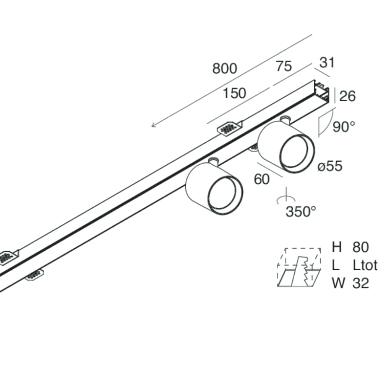 NOVALUX - P-30: SPOT 2X9W F34 3K NE INCASSO