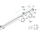 NOVALUX - P-30: SPOT 2X9W F34 3K NERO INCASSO