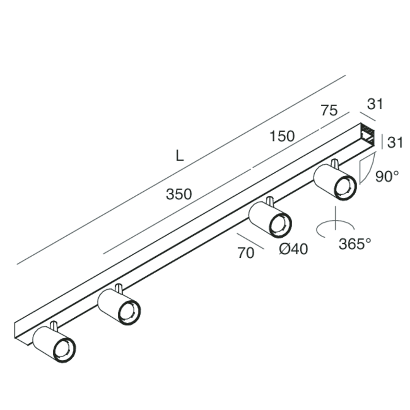 NOVALUX - P-30: PCB PLAF SPOT 4X6W 4K F20 CP