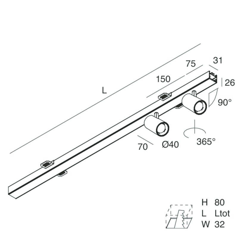 NOVALUX - P-30: PCB INC SPOT 2X6W 4K F40 BI
