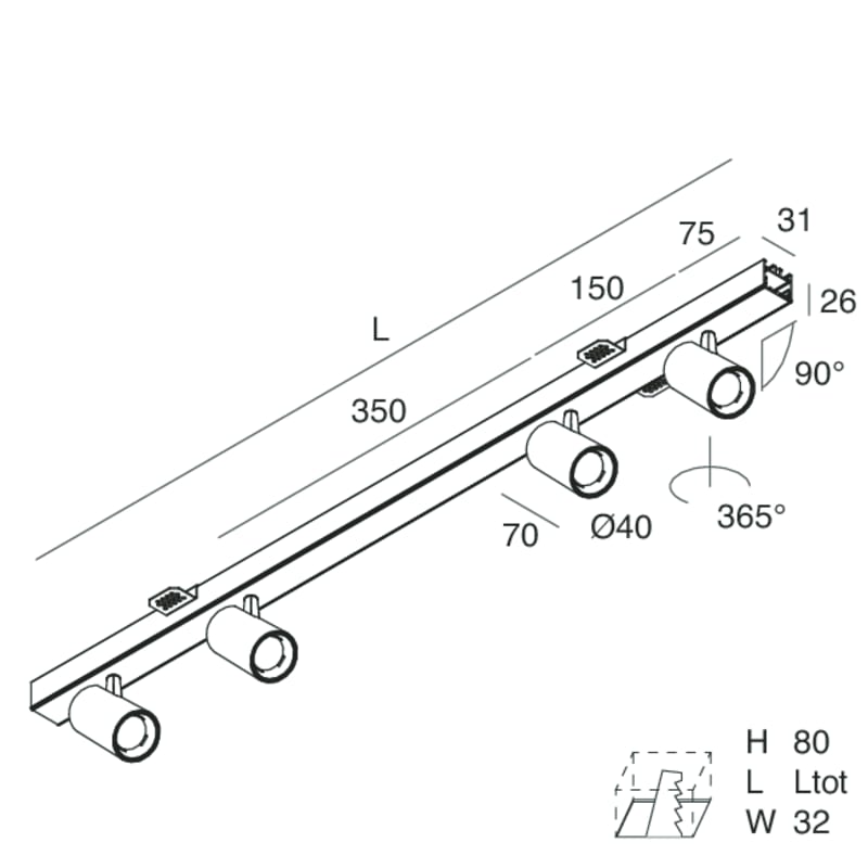 NOVALUX - P-30: PCB INC SPOT 4X6W 4K F20 BI