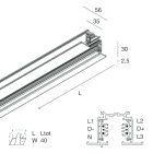 NOVALUX - ALL-TRACK: BINARIO INC.1M.BIA 3P+DALI 106725.01