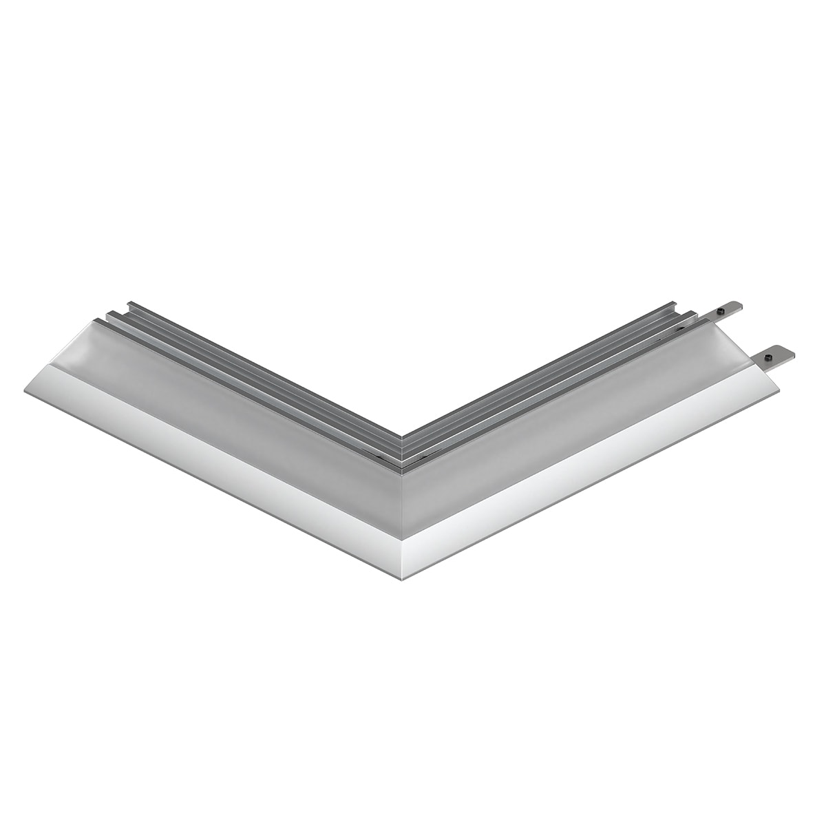 NOVALUX - Profilo angolare esterno opale 200x200 con schermo opale e giunti lineari inclusi.