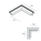 NOVALUX - Profilo angolare interno 200x200 con schermo opale e giunti lineari inclusi. 106905.99