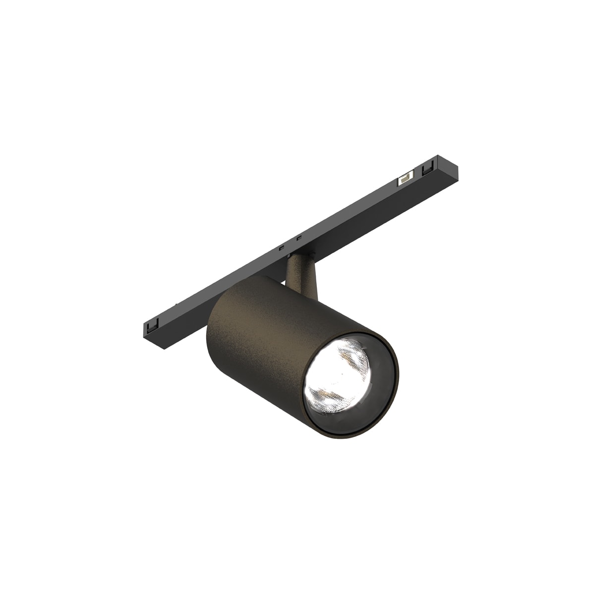 NOVALUX - MIR T-48 MINI 6W DALI 48V 2700K 40° caffè, corpo in lega di alluminio pressofuso verniciato con riflettore satinato in polimero tecnico.