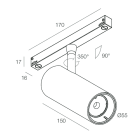 NOVALUX - PABLO F8: 19W 3K DALI CRI90 BI