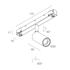 NOVALUX - klimt f8 3w dali 48v 4k 45 bianco, spot 48v in lega di alluminio pressofuso verniciato, riflettore nero satinato, garanzia 5 anni.