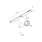 NOVALUX - klimt t-48 mini 3w dali 48v 3k 25 ne spot corpo in lega di alluminio pressofuso verniciato riflettore nero satinato garanzia 5 anni 108564.02
