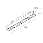 NOVALUX - MICRO MOD. F8: 9W 2.7K 244 DALI C90 BI
