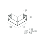 NOVALUX - HERO: MOD.CIECO ANG.SX 150 BIA