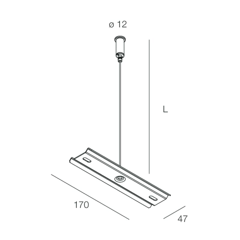 NOVALUX - sospensione l3000 1 pezzo unione profili regolazione dall'alto cavo di sospensione per unione