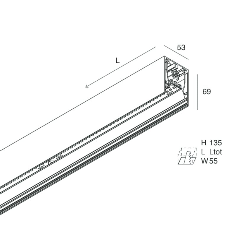 NOVALUX - 65w 4k 2240 dali nero ip 40 cri>90