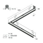 NOVALUX - HERO C: ANG.SX 24W 3K 593 DALI BIA
