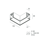 NOVALUX - HERO C: MOD.CIECO ANG.DX 150 BIA