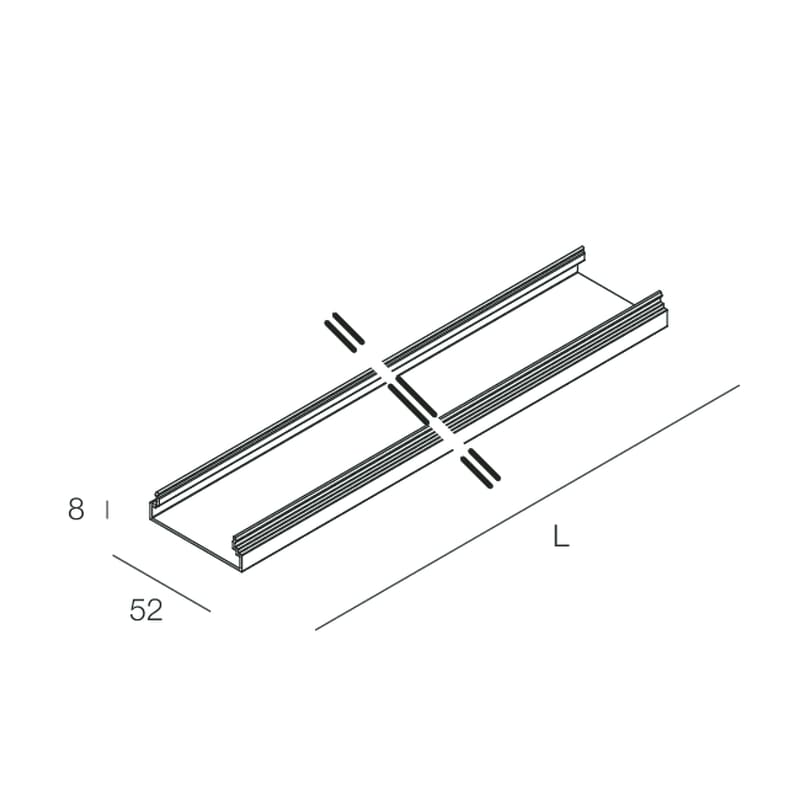 NOVALUX - Diffusore opale TL per 2240 mm, sporgente 8 mm, ideale per una distribuzione uniforme della luce. 108927.99
