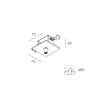 NOVALUX - Rosone incasso per forty8 track e forty8 track deep bianco con alimentazione remota senza cavi.