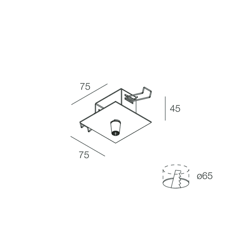 NOVALUX - Rosone incasso nero per forty8 track e forty8 track deep con alimentazione remota senza coperchio.