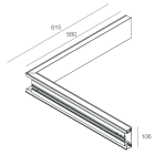 NOVALUX - RECTA: ANG.I 2X23W 2.7K 615X615 DA/PU CF