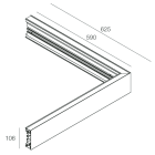 NOVALUX - RECTA: ANG.E 2X23W 4K 625X625 DA/PU CP