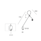 NOVALUX - Applique orientabile 1xe27 bianco, struttura in acciaio verniciato e cavo in tessuto bianco o nero, regolabile, lampadina e27 max 25w.