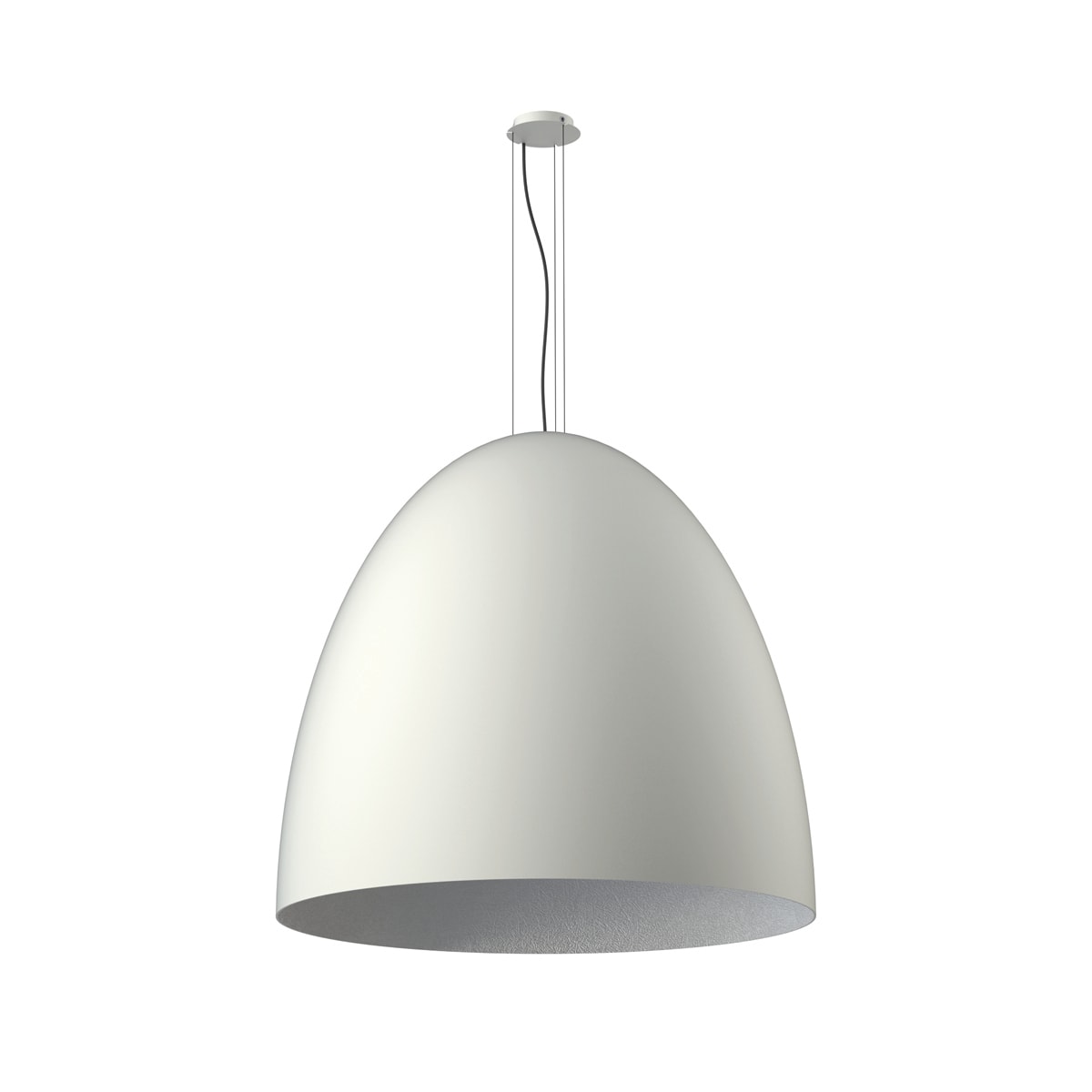 NOVALUX - calimero xl sospensione 7x e27 grigio chiaro lunghezza 3500 mm diametro 750 mm max 25w cavi kevlar neri cavo alimentazione treccia nera lunghezza regolabile