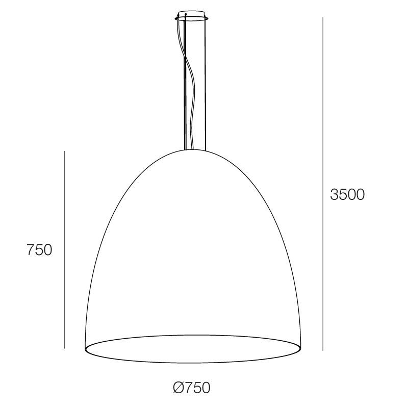 NOVALUX - Calimero XL grigio dark sospensione 7xE27 max 25W, lunghezza regolabile, cavi in kevlar neri, cavo alimentazione con protezione in treccia nera, Ø750 L.3500.