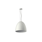 NOVALUX - Calimero M sospensione 1xE27 grigio chiaro, lunghezza 1500 Ø380, max 25W, cavi kevlar neri, cavo alimentazione treccia nera regolabile.