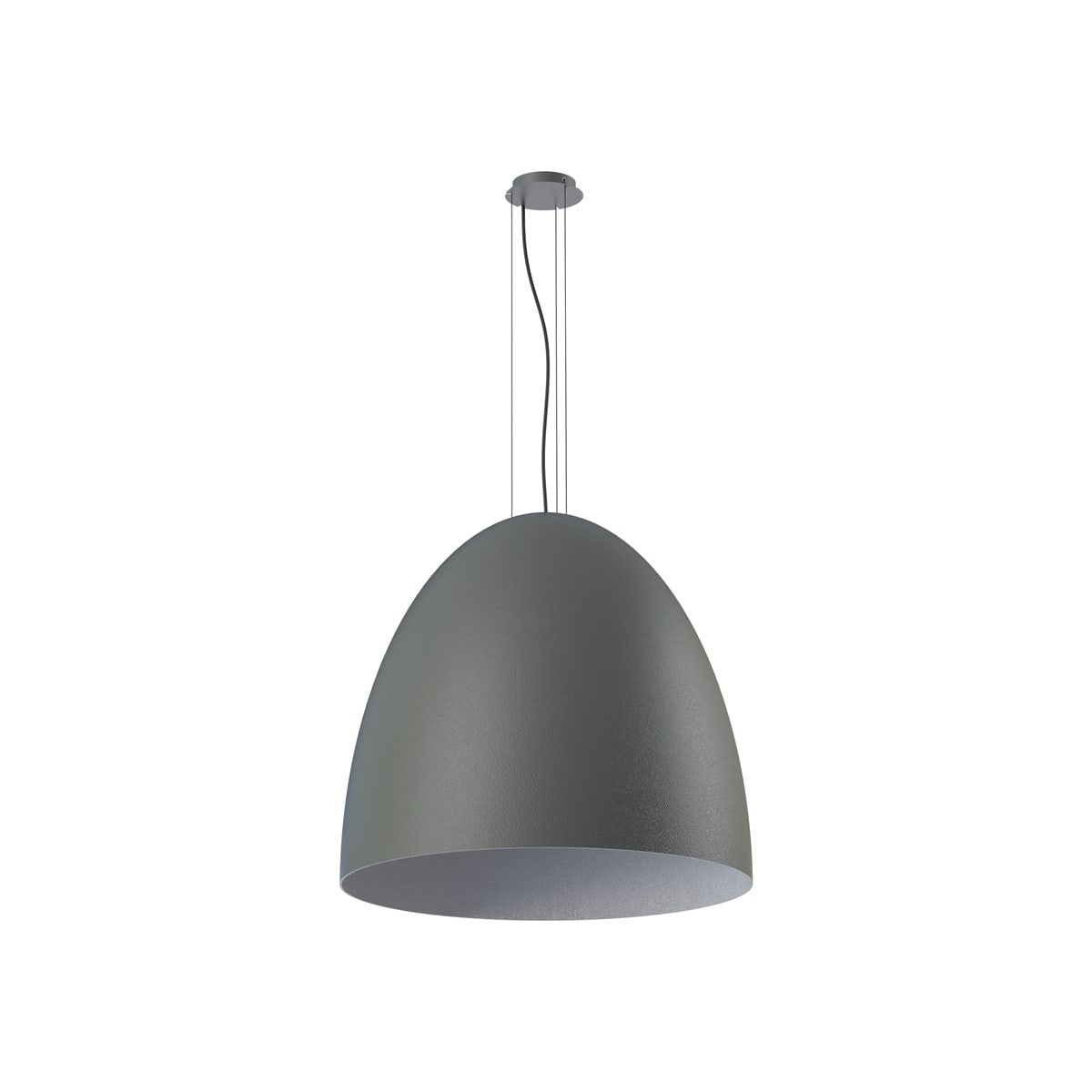 NOVALUX - Calimero L sospensione 5xE27 dark grey, grigio dark L.2850 Ø550, max 25W, cavi in kevlar neri, cavo alimentazione con treccia nera regolabile.