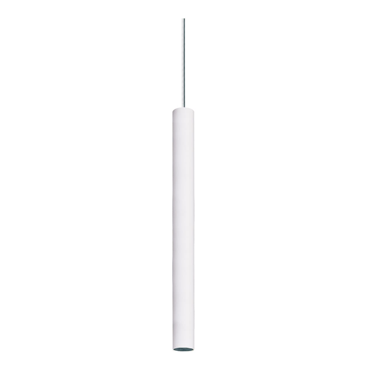 NOVALUX - Collins SP sospensione diametro 40 GU10 lunghezza 500 bianco, cavo regolabile, tubo acciaio verniciato texturizzato, 1xGU10 max 10W, guaina bianca.