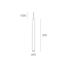 NOVALUX - Collins SP sospensione diametro 40 GU10 lunghezza 500 nero, cavo regolabile, tubo acciaio verniciato texturizzato, 1xGU10 diametro 36 max 10W.