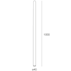 NOVALUX - Collins plafone diametro 40 lunghezza 1000 con attacco gu10 in acciaio verniciato texturizzato grigio chiaro.