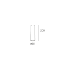 NOVALUX - Collins plafone diametro 55 lunghezza 200 gu10 acciaio verniciato texturizzato bianco.
