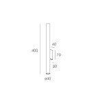 NOVALUX - Collins pr applique diametro 40 lunghezza 400 2xgu10 acciaio verniciato texturizzato grigio chiaro.