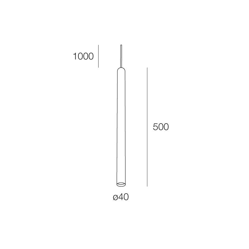 NOVALUX - COLLINS SP: SOSP D40 GU10 L=500 C.3,5 NE