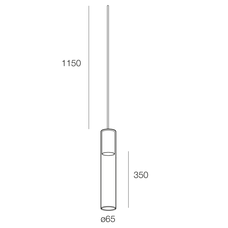 NOVALUX - CRYSTAL: SOSP. D55 GU10 L=350 C.3,5 LG