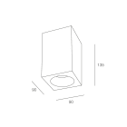 NOVALUX - Geco Q plafone bianco 1xgu10, quadrato 90x90 l.135, alluminio verniciato, schermo in vetro, ip54, ø51 max10w. 112002.01