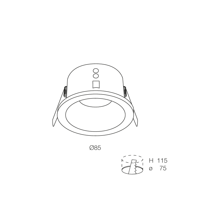 NOVALUX - mind t incasso tondo diametro 85 nero 1xgu10 max 10w alluminio verniciato schermo in vetro ip54