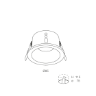 NOVALUX - mind t incasso tondo diametro 85 nero 1xgu10 max 10w alluminio verniciato schermo in vetro ip54