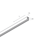 NOVALUX - Domynos PS profilo lineare L=996 caffè, kit di giunzione incluso, schermo opale da ordinare a parte, n.2 moduli LED lineari L=498mm non inclusi, IP40.