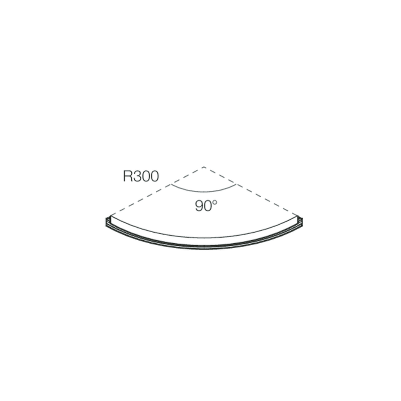 NOVALUX - Domynos PS profilo curvo R300 90° caffè, modulo LED R300 90° non incluso, kit giunzione incluso, schermo opale da ordinare, non sospensione stand alone, IP40.