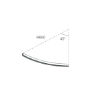 NOVALUX - Domynos PS profilo curvo R600 45° cappuccino, modulo LED non incluso, kit giunzione incluso, schermo opale da ordinare, non sospendibile, IP40.