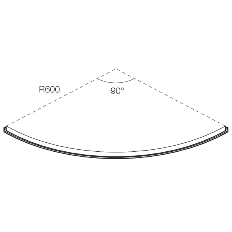 NOVALUX - Domynos PS profilo curvo R600 90 caffè, modulo LED R600 90 non incluso, kit di giunzione incluso, schermo opale da ordinare a parte, IP40.