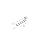 NOVALUX - Domynos PS kit connessione cappuccino inizio linea plafone con testata terminale e cavetti per connessione LED 48V. Alimentazione esclusa.
