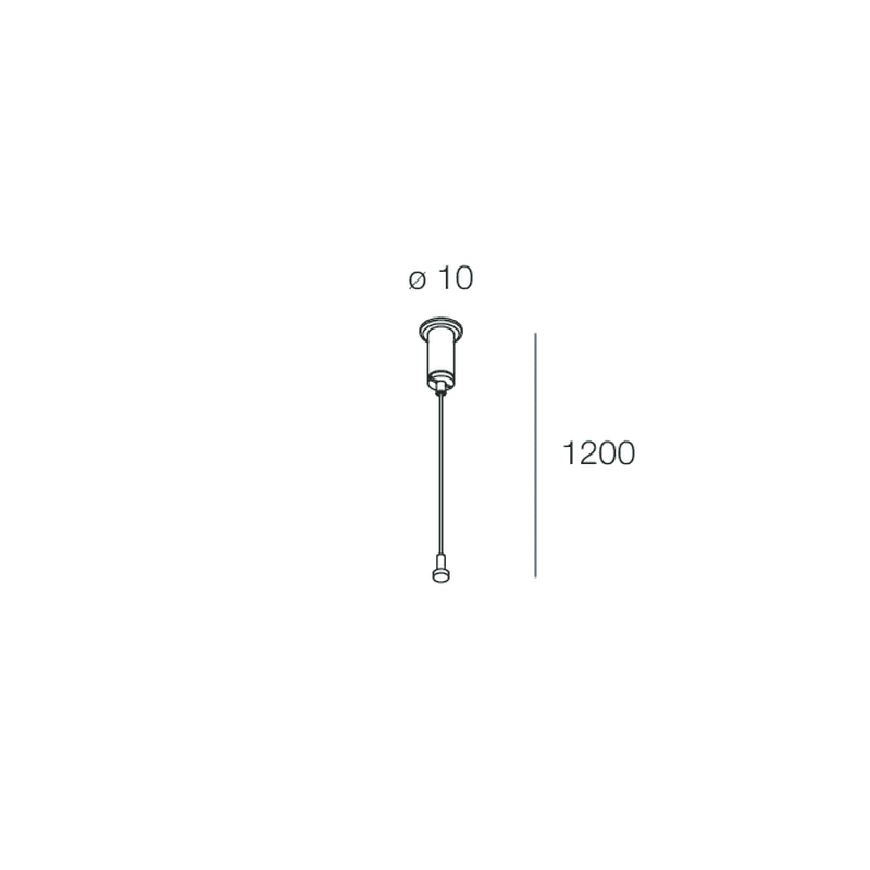 NOVALUX - Domynos PS cavo di sospensione in acciaio regolabile. 1 pz a inizio, fine linea e giunzione profili. 1 pz per fissaggio centrale. 3 pz per profilo 112208.