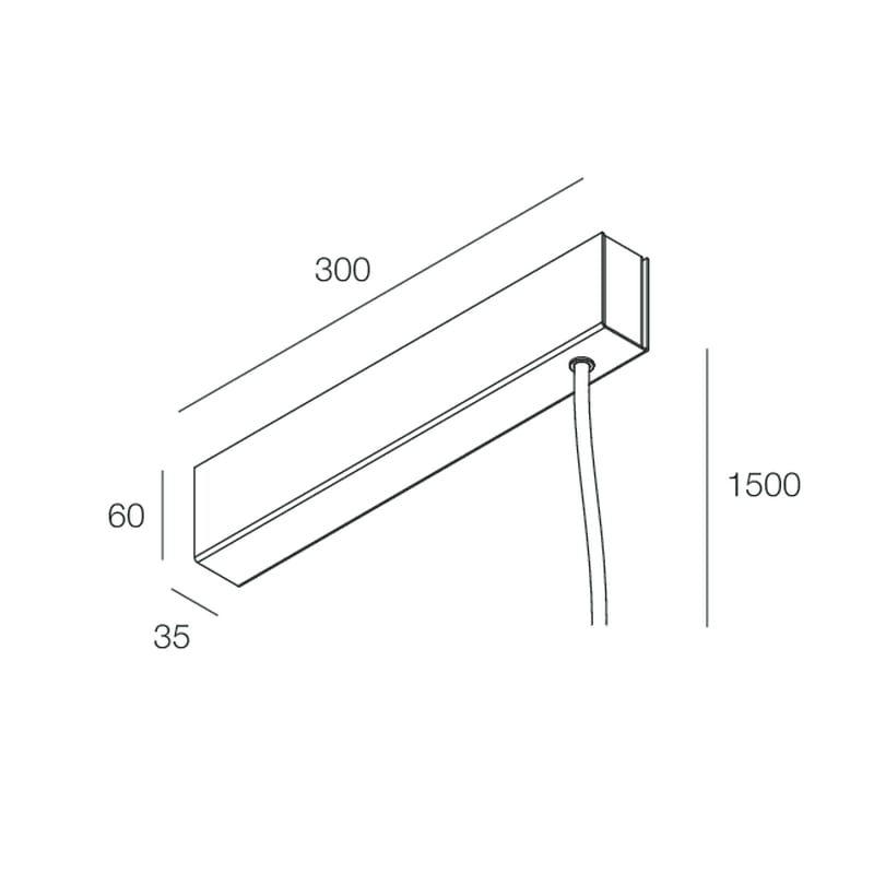 NOVALUX - Domynos ps rosone sospeso 100w 48v ne e box nero con alimentazione integrata 100w 48v, cavo 2x1mm2 guaina tinta per bianco nero trasparente.