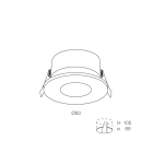 NOVALUX - Spirit incasso tondo diametro 83 bianco 1xGU10 alluminio verniciato schermo in vetro IP54.