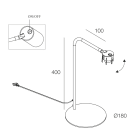 NOVALUX - Lampada da tavolo Honey TL bianca, altezza 400 mm, larghezza 100 mm, 1xGU10 Ø51 max10W, acciaio verniciato, da combinare con corpo per spot 112909.