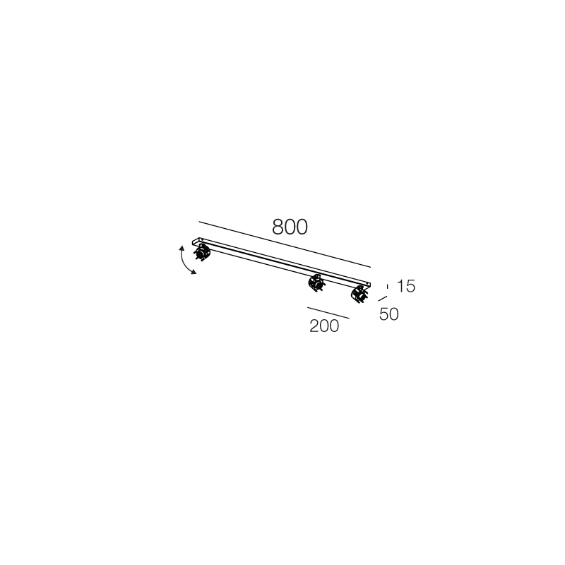 NOVALUX - Honey plafone l 800 3xgu10 bianco da combinare con 3 corpo per spot 112909 acciaio verniciato texturizzato ø51 max10w. 112405.01