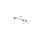 NOVALUX - Honey plafone l 800 3xgu10 bianco da combinare con 3 corpo per spot 112909 acciaio verniciato texturizzato ø51 max10w.